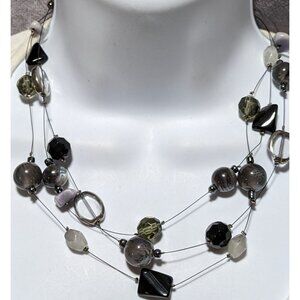 Gemstone Beaded Floating Necklace
